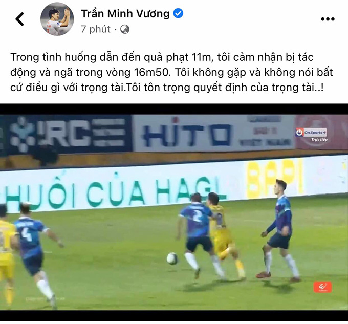 Minh Vương đăng đàn 'thanh minh', dàn sao Bình Định vào bình luận 'ẩn ý'? 210379