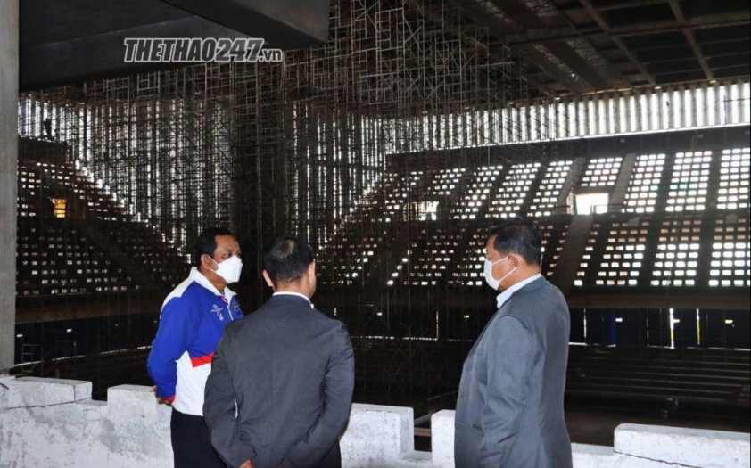 Campuchia chi 'triệu đô' tu sửa sân thi đấu bóng chuyền cho SEA Games 32 212650