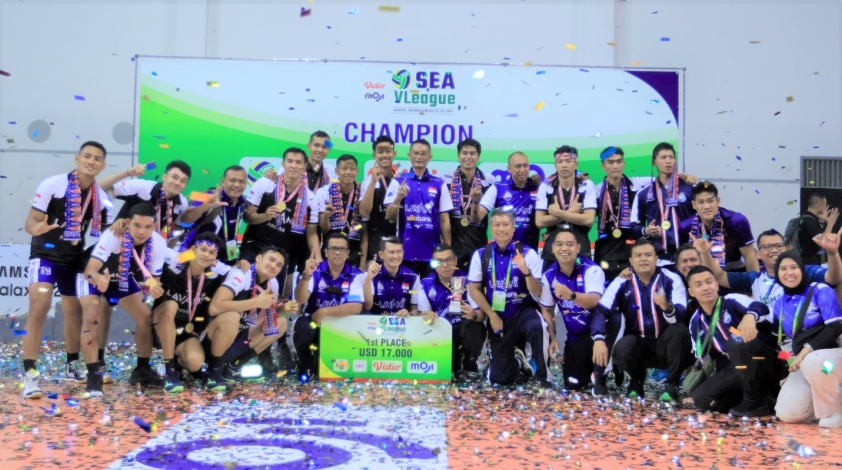 Bóng chuyền nam Indonesia vô địch chặng 1 SEA V.League 2023 trên sân nhà-306524