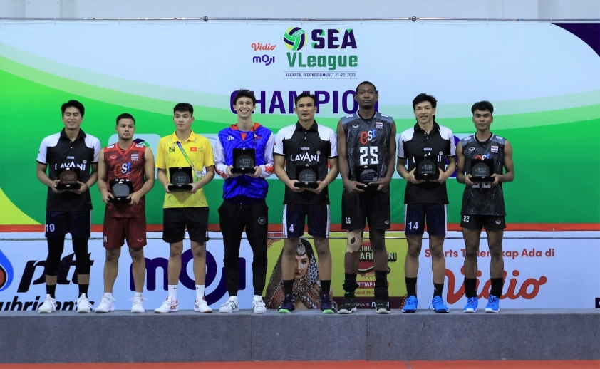 Trao thưởng cá nhân và đồng đội chặng 1 bóng chuyền nam SEA V.League 2023: Indonesia vô địch 306724