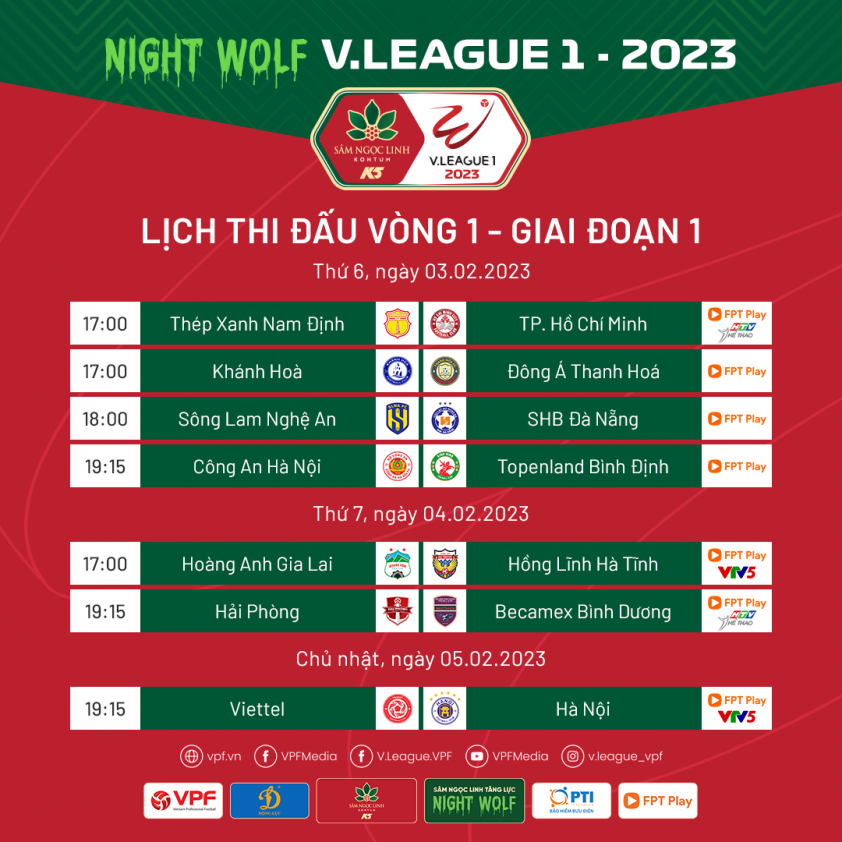Lịch thi đấu vòng 1 V League 2023: Công An Hà Nội đá mấy giờ? 245630