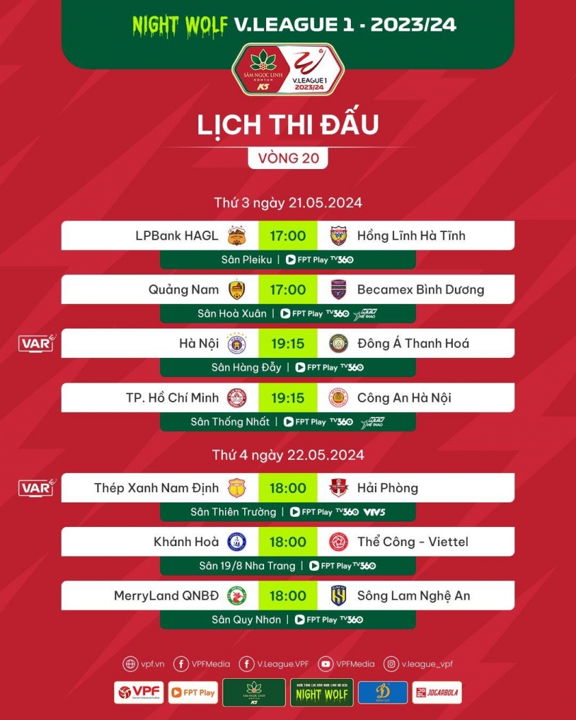 Lịch thi đấu vòng 20 V-League 2023/2024: 466005