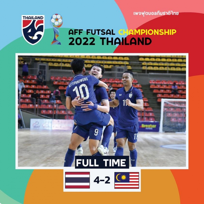 ĐT Futsal Thái Lan đánh bại Malaysia để gặp Việt Nam ở bán kết (Ảnh: FAT)