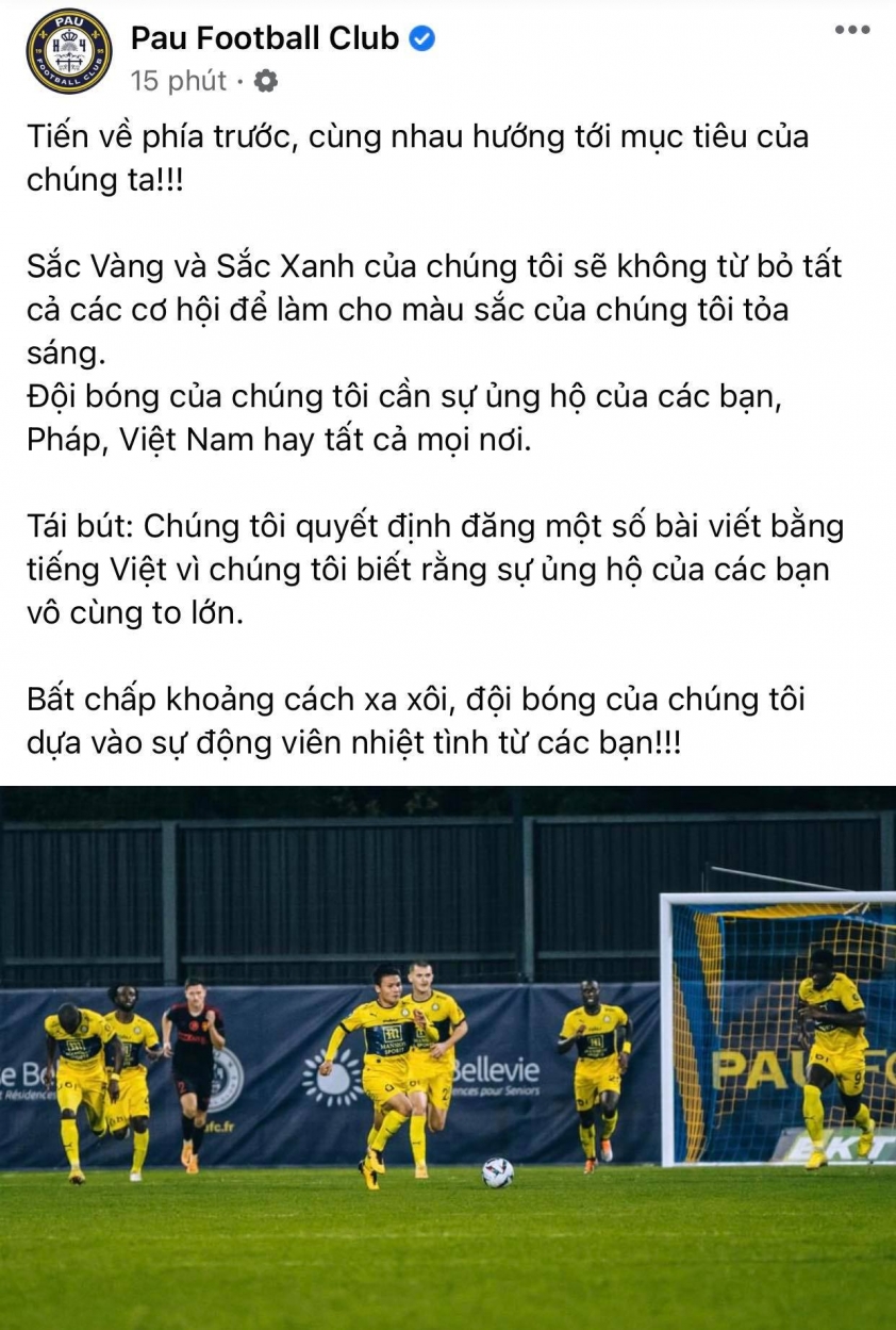 Vì Quang Hải, Pau FC làm điều chưa từng có với NHM Việt Nam 204699