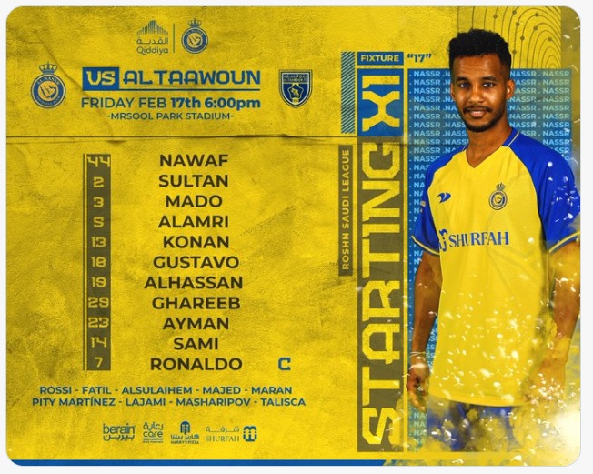 Trực tiếp Al Nassr vs Al Taawon: Đã có đội hình ra sân 249681