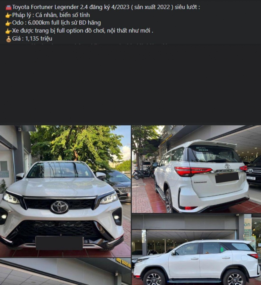 Lăn bánh vỏn vẹn 6.000 km, Toyota Fortuner 2022 được rao bán với giá khó tin 518766