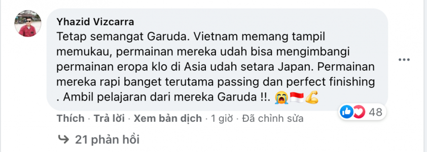 CĐV Indonesia: 'Việt Nam thật tuyệt vời, họ xứng đáng vươn tầm Nhật Bản' 51744