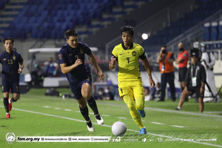Malaysia giành chiến thắng trước ĐTQG Thái Lan ở trận đấu cuối cùng của Vòng loại World Cup 2022. (Ảnh: FAM)