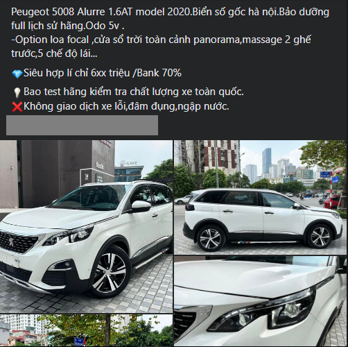 Sau 3 năm lăn bánh, Peugeot 5008 cũ bán lại với giá ngang ngửa một chiếc Kia Seltos