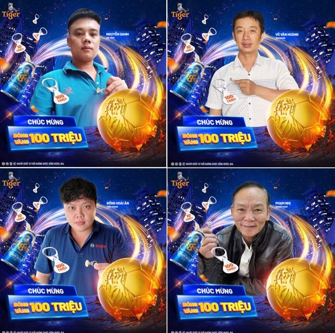 Hoà cùng không khí sôi động của cúp vô địch, 4 chủ nhân tiếp theo của bóng vàng Tiger Beer 100 triệu đồng đã lộ diện 560540