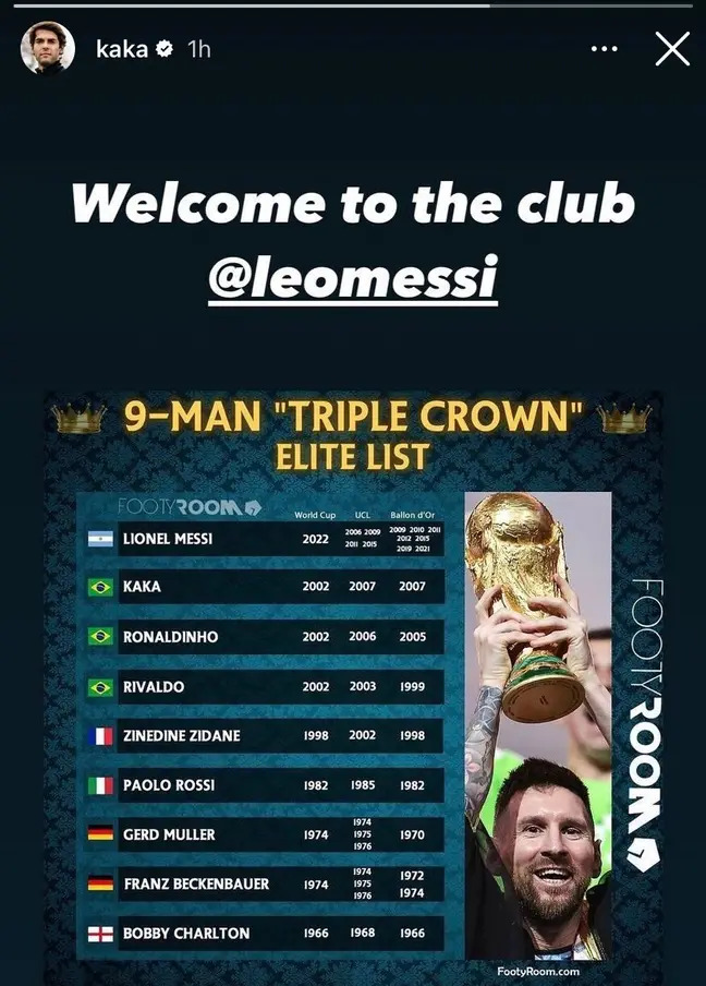 Kaka chào mừng Messi chính thức gia nhập 'CLB vĩ đại nhất lịch sử bóng đá' 238337