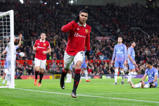 Casemiro khai thông thế bế tắc cho MU ngay trong hiệp 1 cũng như mở ra một trận đấu tưng bừng cho Quỷ đỏ. Ảnh: internet