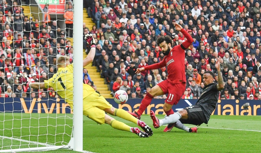 Bàn thắng của Salah đến từ cú sút trúng đích duy nhất trong hiệp 1 của Liverpool