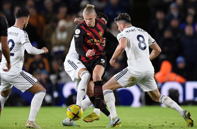 Haaland sẽ có cơ hội nối dài thành tích ghi bàn tại Ngoại hạng Anh mùa này ở trận gặp Leeds đêm nay (ảnh: Getty)