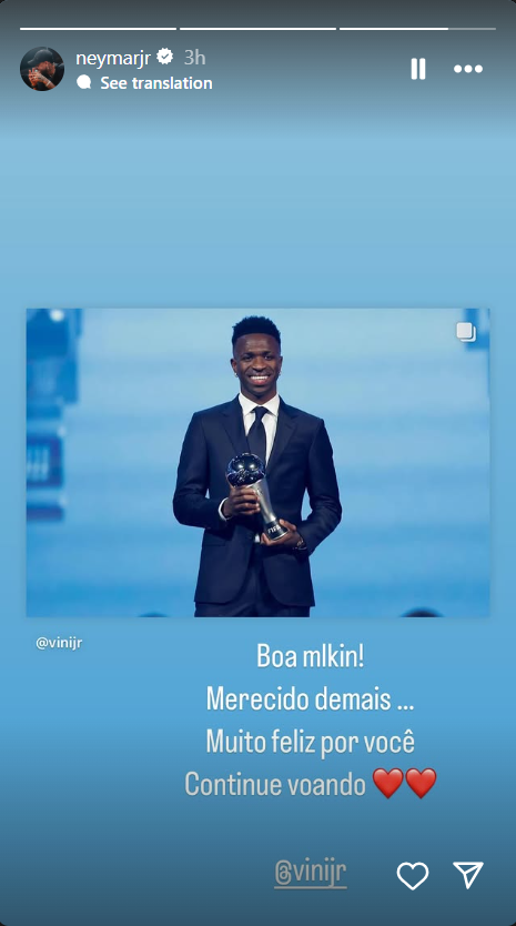 Phản ứng của đồng đội khi Vinicius nhận FIFA The Best 2024 570933