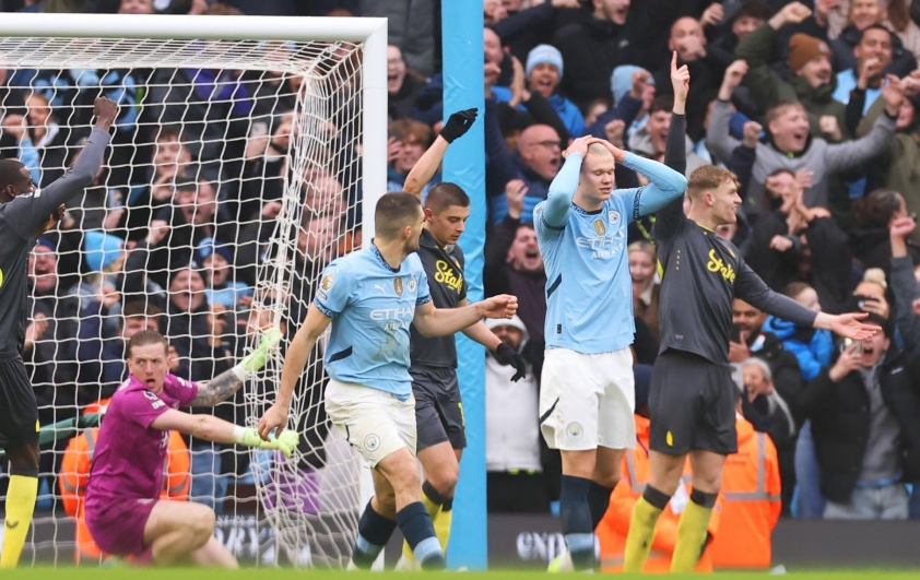 Haaland trượt pen, Man City chia điểm thất vọng trước Everton 574862