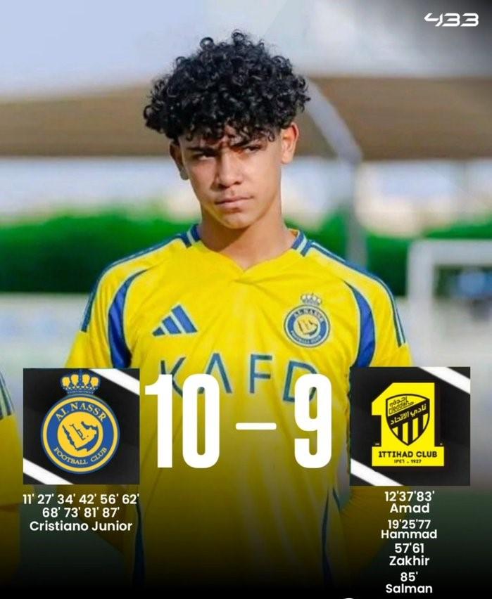 Con trai Ronaldo 'gánh team', ghi 10 bàn trong ngày sinh nhật bố 589644