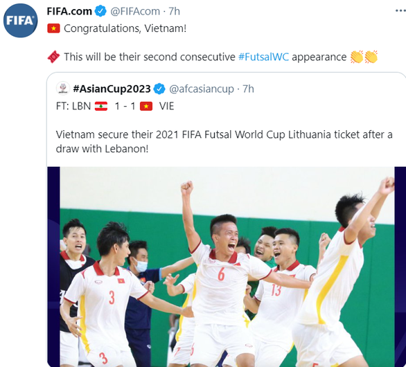 FIFA chúc mừng ĐT Việt Nam giành vé dự World Cup 48232