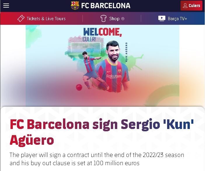 Barcelona, Aguero, Man City