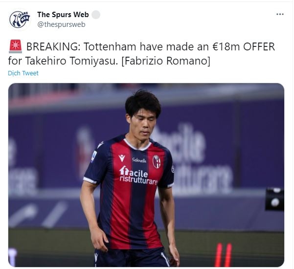 ĐT Việt Nam, chuyển nhượng, Tottenham, Tomiyasu