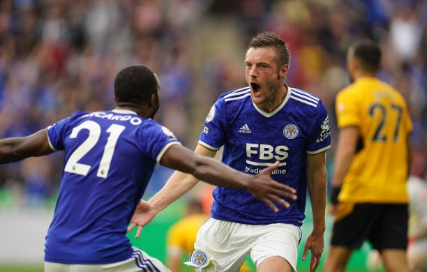 Vardy ghi bàn thắng duy nhất của trận đấu. Ảnh: Getty