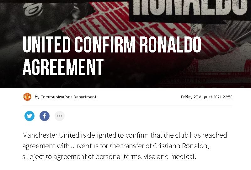 Ronaldo, Manchester United, chuyển nhượng