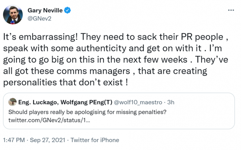 Bruno Fernandes, Manchester United, Neville