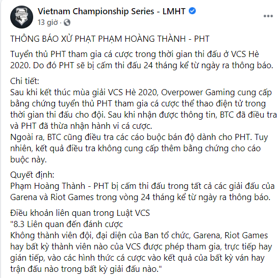 VCS dua ra an phat doi voi tuyen thu pht vi hanh vi ban do