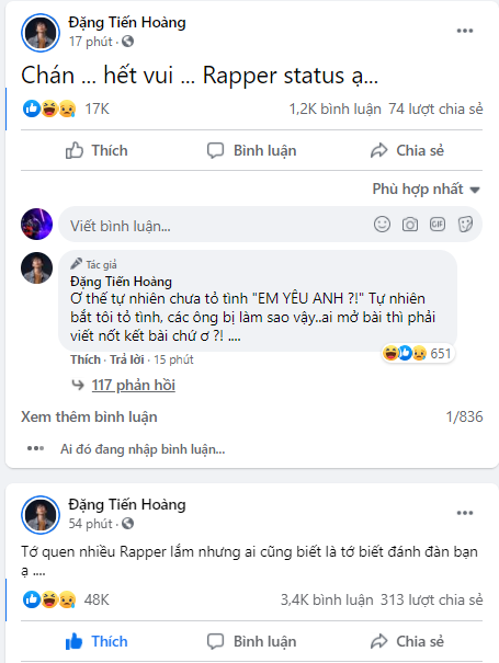 rapper binh gold ca khoa streamer viruss tren facebook