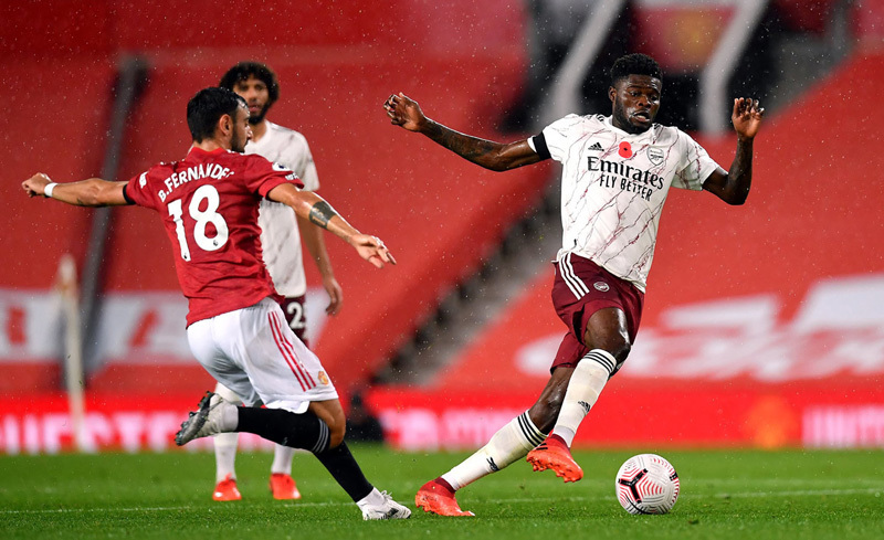 Liệu Thomas Partey sẽ tiếp tục gây khó khăn cho Bruno cũng như Pogba? (Ảnh: Getty)