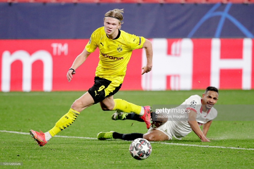 Haaland chơi trận đấu tuyệt hay trước Sevilla (Ảnh: Getty)
