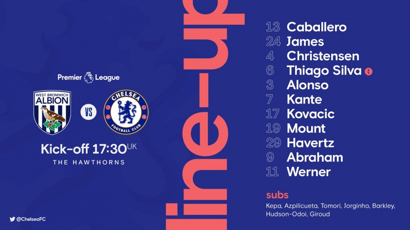 Trực tiếp West Brom vs Chelsea: Thiago Silva đá chính Ảnh 1