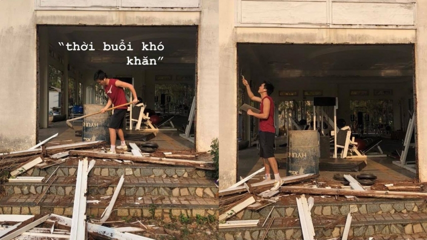 Tuấn Anh bất ngờ 'đóng vai' phụ hồ Ảnh 1