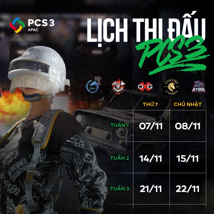 Lich thi dau PCS 3 APAC