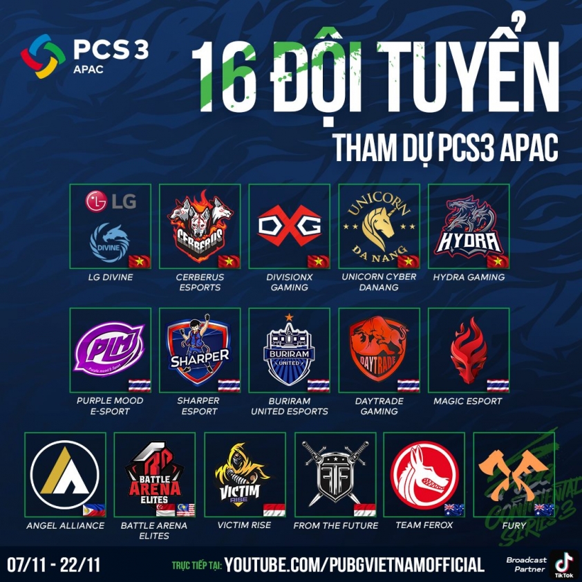 Lich thi dau PCS 3 APAC