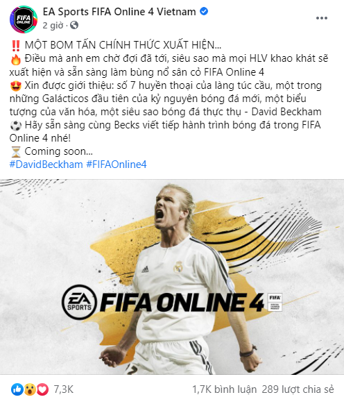 David Beckham xuat hien trong Fifa Online 4