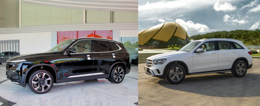 Ngoại thất VinFast Lux SA2.0 và Mercedes GLC200