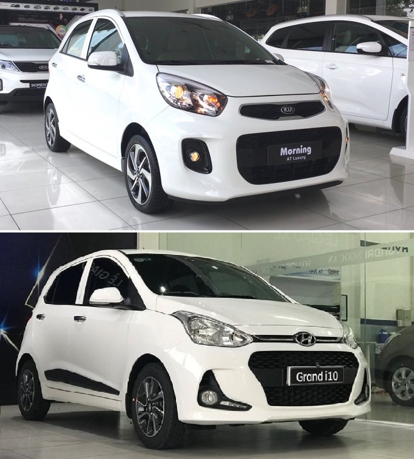 Ngoại thất Kia Morning và Huyndai i10
