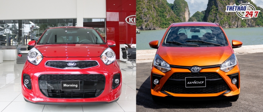 Ngoại thất Toyota Wigo và Kia Morning
