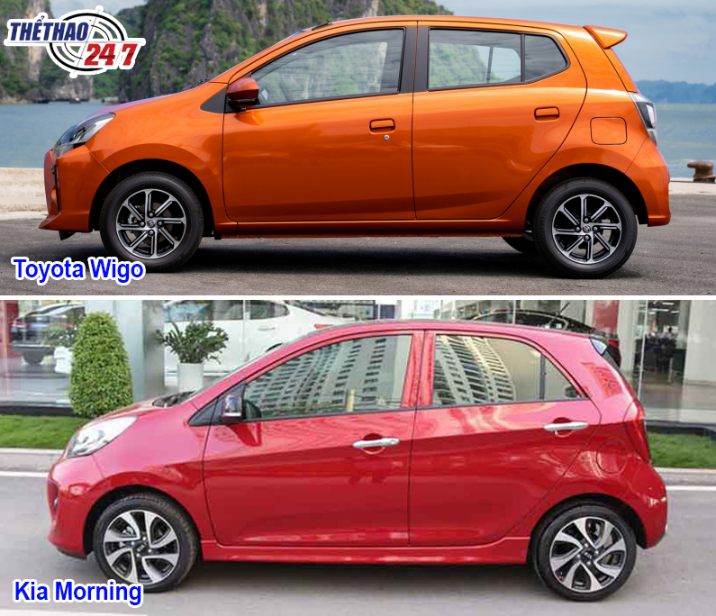 Thân xe Toyota Wigo và Kia Morning