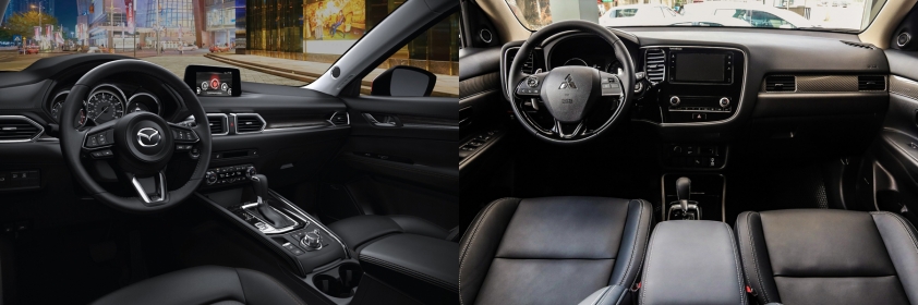 Bảng táp-lô của Mazda CX-5 và Mitsubishi Outlander 2020