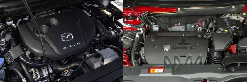 Động cơ của Mazda CX-5 và Mitsubishi Outlander 2020