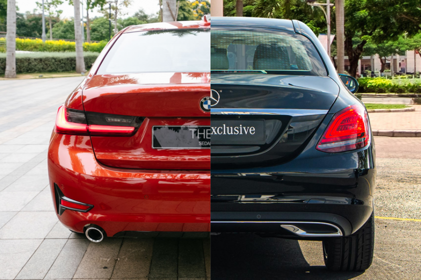 Thiết kế đuôi xe BMW 320i và Mercedes C200
