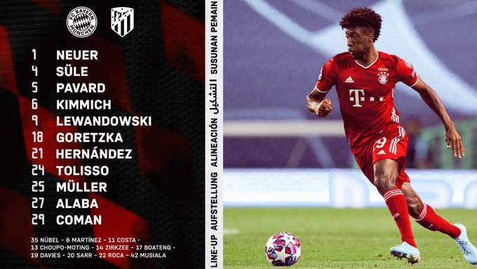 Trực tiếp Bayern Munich vs Atletico Madrid: Đội hình ra sân Ảnh 1