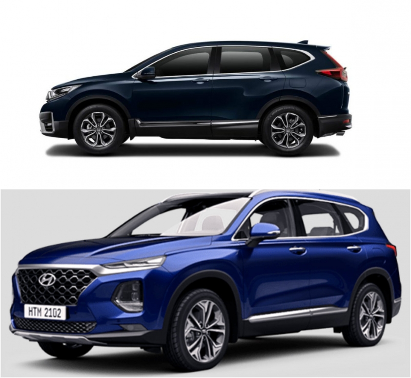 Ngoại thất Honda CR-V và Hyundai SantaFe