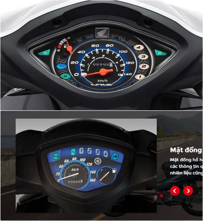 Mặt đồng hồ Honda Wave Alpha và Yamaha Sirius