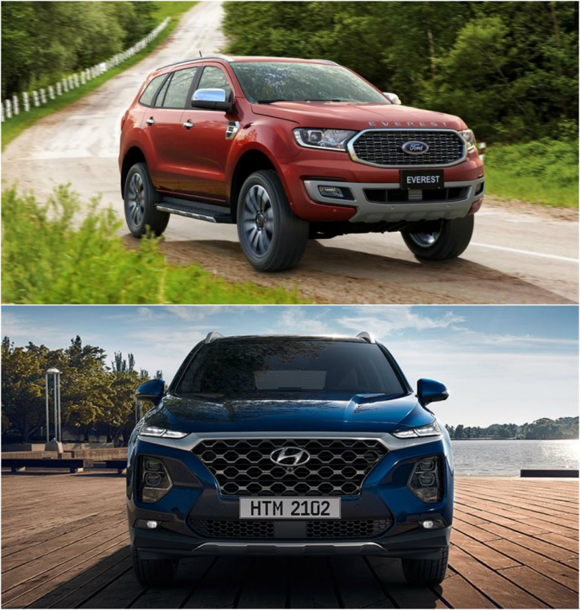 So sánh Ford Everest 2020 và Hyundai SantaFe 2020
