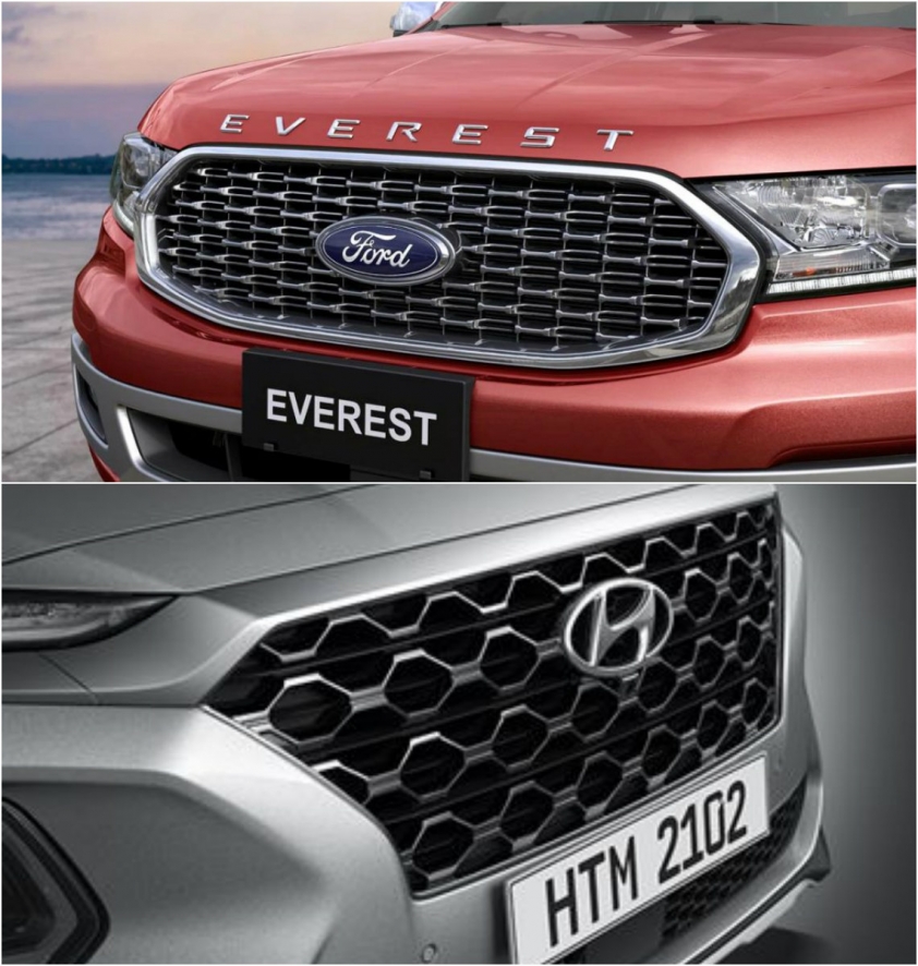 Ngoại thất Ford Everest 2020 và Hyundai SantaFe 2020