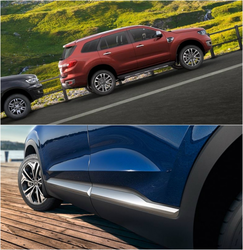 Ngoại thất Ford Everest và Hyundai SantaFe 2020