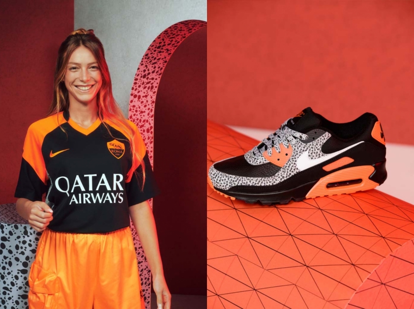 Áo đấu thứ 3 của AS Roma kết hợp cùng Nike Air Max 90